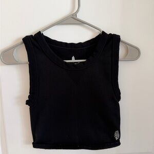 Black Ribbed Free People Movement Tank